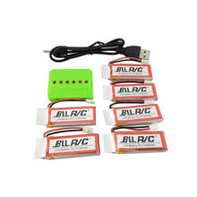 Hubsan X4 H107C 6Pcs 3.7V 500mAh Battery W 6 in 1 USB Balance Charger for H107P H107D H108C SYMA X5C X5SW X11C U816 RC Drone 2024 - buy cheap