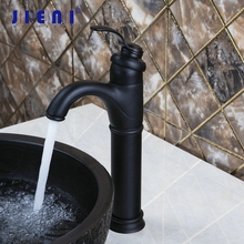 JIENI Tall Spray Oil Rubbed Black Bronze Bathroom Chrome Deck Mount Single Handle Wash Basin Sink Vessel Tap Mixer Faucet 2024 - buy cheap