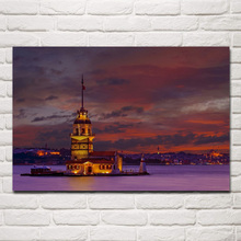 Leander's Maiden's Tower, Hagia Sophia, istl, городской пейзаж, декор для гостиной, домашний Настенный декор, деревянная рамка, тканевые плакаты MC903 2024 - купить недорого