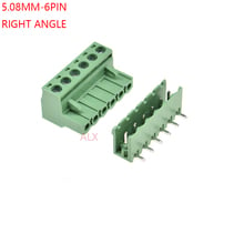 Bloco de terminais plugue pcb plugue + soquete, 5 conjuntos 2edg 6pin 5.08mm ângulo reto plugue 5.08 6 pinos de conexão plug + soquete 300v 2024 - compre barato