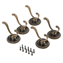 5Pcs Antique Door Hanger Hooks Vintage Bathroom Wall Hanger Hats Bag Keychain Zinc Alloy Hook Coat Wall Hooks with Screws 5.4cm, 2024 - buy cheap