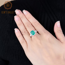 GEM'S-anillos de BALLET de piedra Ágata verde Natural para mujer, anillos de boda clásicos de Plata de Ley 925, joyería de piedra fina 2024 - compra barato