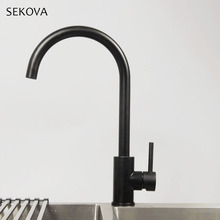 Matte Black and White Kitchen Sink Faucet Hot & Cold Water Mixer Stainless Steel Material Quality Deck Mounted Kitchen Tapware 2024 - buy cheap