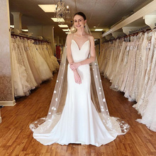 Vestido de noiva simples, sereia, branco, marfim, cetim, barato, sexy, para noiva, 2019 2024 - compre barato