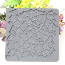 New arrivals square 15*15cm stone wall floor board shape silicone fondant cake cookie chocolate crisp lace molds for cakes tools 2024 - buy cheap