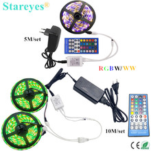 1 Set 5m 10m SMD 5050 RGBW RGBWW IP20 IP65 Waterproof LED Ribbon RGB W LED Strip light +40 key Remote Controller +3A/6A Adapter 2024 - buy cheap