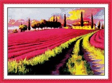 Lavender Garden Scenic Needlework,Cross stitch,Set For Embroidery kits,Precise Printed Patterns Cross-Stitching,DIY Handmade 2024 - buy cheap