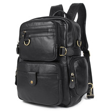 Nesitu-mochila de piel auténtica para hombre y mujer, bolso de hombro femenino, de viaje, de alta calidad, color negro, marrón, M7042 2024 - compra barato