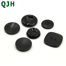 Wholesales 100ps Black Natural Resin Buttons Clothing Sewing Accessories Round&Square Button Suitable For Overcoat Embellishment 2024 - buy cheap