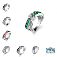 Anel de dedo luxuoso com zircônia cz kc, anel feminino de casamento, noivado, roxo, cor rosa, joia quente de princesa 2024 - compre barato