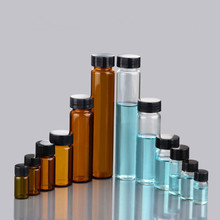 24pcs Empty Clear Amber Glass e Liquid Bottle with Plastic Black Screw Cap Sample Bottles Containers 3ml 5ml 10ml 20ml 1oz 2oz 2024 - buy cheap
