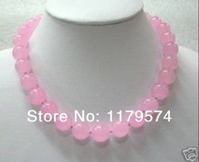 Collar de cuentas redondas de Calcedonia rosa para mujer, joyería de jaspe, productos al por mayor y al por menor de 8mm, 18 "AAA wj320 2024 - compra barato
