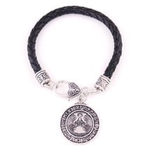 Pulseira de joias religiosas para mulheres e homens, corvo de deus pássaro raven com um estranho estilo viking de amuleto, disponível para dropshipping 2024 - compre barato