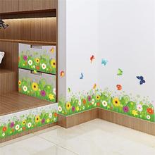 colorful flowers butterflies fences baseboard wall decals home decorative stickers living bedroom mural art diy 3d posters 049. 2024 - buy cheap