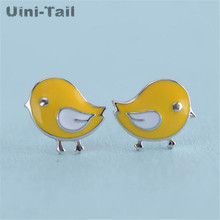 Uini-Tail 2018 new listing 925 sterling silver cute little yellow bird earrings female models Korean fashion sweet jewelry GN779 2024 - buy cheap