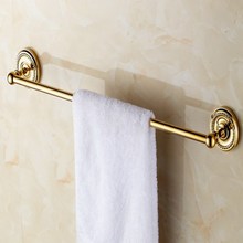 Luxury Gold Color Brass Wall Mounted Bathroom Single Towel Rail Holder Rack Bar aba603 2024 - buy cheap