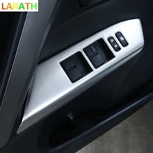 The new For Toyota RAV4 RAV 4 2016 LHD ABS Chrome Door Armrest Cover Window Lifter Switch Button Interior Moulding 4Pcs 2024 - buy cheap