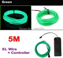 5M Neon EL Wire LED Light Tube strobe flexible Glow Light for Car Dance Party Bar Decoration & Controller 4 light modes -GREEN 2024 - buy cheap
