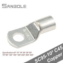 SC95-10 Copper Tube Terminal Cold Pressed Splice Round Type Nose O-Ring Connection Silver (10pcs/lot) 2024 - buy cheap