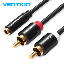 Аудиокабель Vention Female с разъемом 3,5 мм на 2RCA Male, сплиттер RCA Jack Y для iPhone, усилитель, домашний кинотеатр, DVD, наушники AUX 2024 - купить недорого