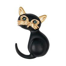 Oneckoha pinos esmaltados de gato preto, gatinho fofo animal, acessórios de vestuário 2024 - compre barato