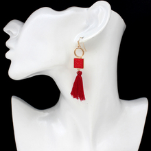Fashion Bohemian Long Tassel  Earrings Red  White  Fabric Long Fabric Drop Dangle Tassel Earrings Jewelry For Women 2024 - buy cheap