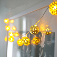 10m String Light Hollow-Out Iron Gold Ball EU Plug Operated Led Lighting Christmas Garland Wedding Party  Decoration Lamps H-36 2024 - buy cheap