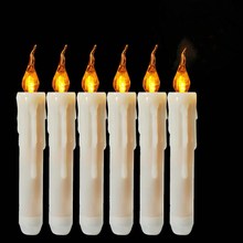 12pcs LED Taper Battery Operated Flameless Candle lamp Dipped Flickering Electric Pillar Candles f/Wedding Xmas Home party-Amber 2024 - buy cheap