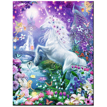 Full Square Round Diy Diamond Embroidery Unicorn 5D Diamond Painting Rhinestone Mosaic cross stitch Wedding DecorationZP-1839 2024 - buy cheap