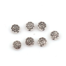 DoreenBeads Zinc Based Alloy Spacer Beads Round Silver Color Carved About 6mm( 2/8") Dia, Hole: Approx 1.6mm, 100 PCs 2024 - buy cheap