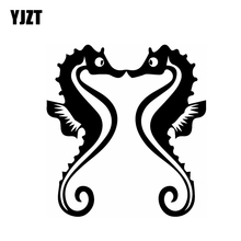 YJZT 14.4CM*15.6CM Seahorses Kissing Decal Vinyl Fun Car Sticker Black/Silver C3-0292 2024 - buy cheap