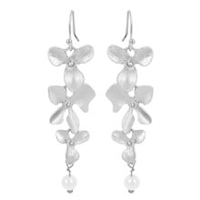 Cxwind-pendientes De perlas De flor De loto De orquídeas para mujer, joyería nupcial, pendientes De fiesta, aretes llamativos 2024 - compra barato