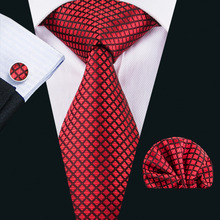 LS-1607 Barry.Wang 2017 Men`s Tie 100% Silk Jacquard Woven Necktie Hanky Cufflinks Sets For Formal Wedding Business Party 2024 - buy cheap