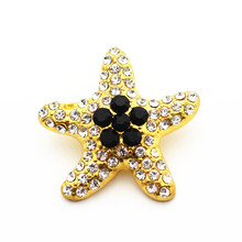 3 unids/lote de Metal chapado en oro blanco de estrella de Mar de Cristal botón encantos 18mm/20mm botón Snap pulsera collar de la joyería de DIY 2024 - compra barato