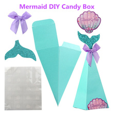 10 PCS/LOT Mermaid Gift Boxes Sweet Paper Candy Box Mermaid Birthday Christmas Party Decorations Kids Favor Boxes Wedding 2024 - buy cheap