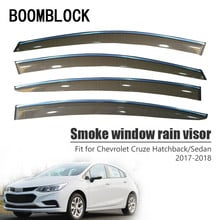 BOOMBLOCK 4pcs Car Covers Window Visor Sun Rain Wind Deflector Awning Shield ABS For Chevrolet Cruze 2017 2018 2024 - buy cheap