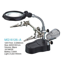 3.5x 12x ajudando a mão portátil lupa led com luz, suporte de solda MG16126-A para trabalho de solda lupa 2024 - compre barato
