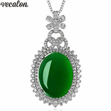 Vecalon Luxury Flower pendant 925 Sterling silver AAAAA cz Party Wedding Pendants with necklace for Women Jewelry 2024 - buy cheap