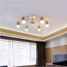 Деревянные современные светодиодные потолочные светильники для домашнего освещения, спальни, гостиной, плафон, потолочный светильник, Lampara Techo 2024 - купить недорого