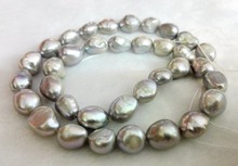 One Strands Real Pearl 10mm Bright Gray baroque Natural Freshwater Pearl loose beads 35cm 15'' 2024 - buy cheap