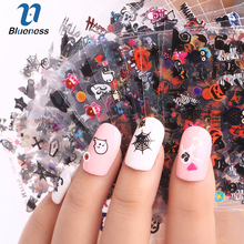 24 Sheet Halloween Design Beauty Nail Art Nails Stickers Adhesive Transfer 3D Skull Pumpkin Stickers Decals For Tips Top Quality 2024 - buy cheap