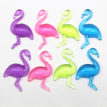 Flamingo 10 pcs 24x39 milímetros resina apartamento de volta DIY feito à mão material de arte brincos acessórios de moda colorido misturado 2024 - compre barato