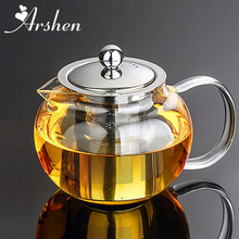 Arshen-chaleira para chá, durável, 3 tamanhos, resistente ao calor, vidro, chá, flores, conjunto puer, café, bule, conveniente com infusor, escritório, casa 2024 - compre barato