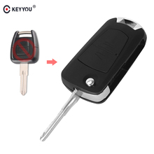 Keyyou carcaça de chave remota dobrável, para vauxhall, opel, corsa, astra, kadett, vectra zafira, 2 botões com lâmina hu46 2024 - compre barato