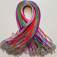 Fast Ship Wholesale 1.5mm color Wax Leather Cord Necklace Rope 45cm Chain Lobster Clasp DIY Jewelry Accessories 100pcs/lot 2024 - buy cheap