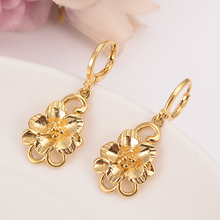 gold flower drop earring Ethiopian/Nigeria/Kenya /Ghana  Gold color Dubai african Arab Middle Eastern Jewelry Mom girl  Gifts 2024 - buy cheap