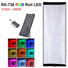 Falconeyes RX-736 4x1,53 pies 200W RGB Roll Lighting impermeable portátil LED fotografía Cámara lámpara Flexible estudio Video Luz 2024 - compra barato