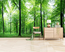 Beibehang-papel tapiz 3d para pared, Fondo de bosque verde fresco y moderno, foto de paisaje natural, para sala de estar 2024 - compra barato