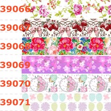10 jardas-tamanhos diferentes-flores padrão fita de gorgorão-belas flores padrão fita impressa 2024 - compre barato