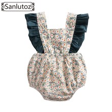 Sanlutoz-peleles de algodón con estampado Floral para bebé, ropa de princesa, mono de moda para niños, nuevo estilo 2024 - compra barato